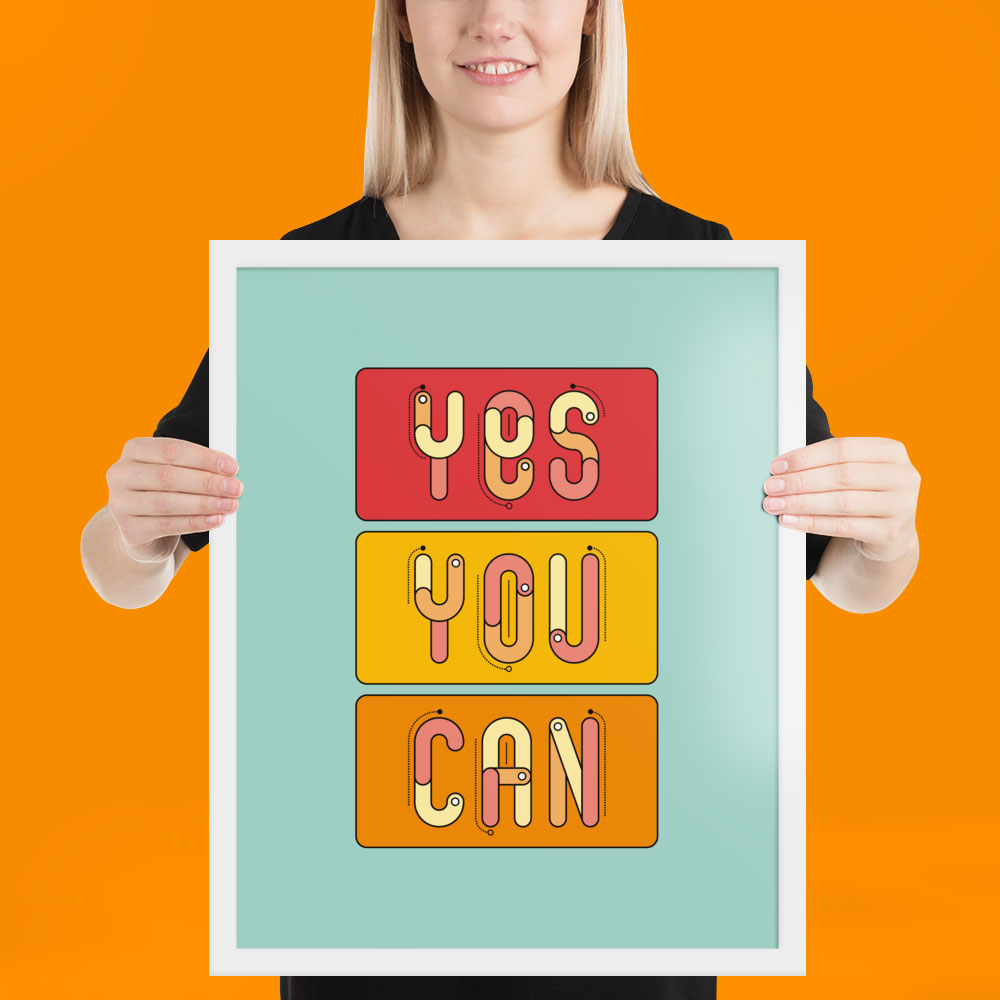 Woman holding wall art