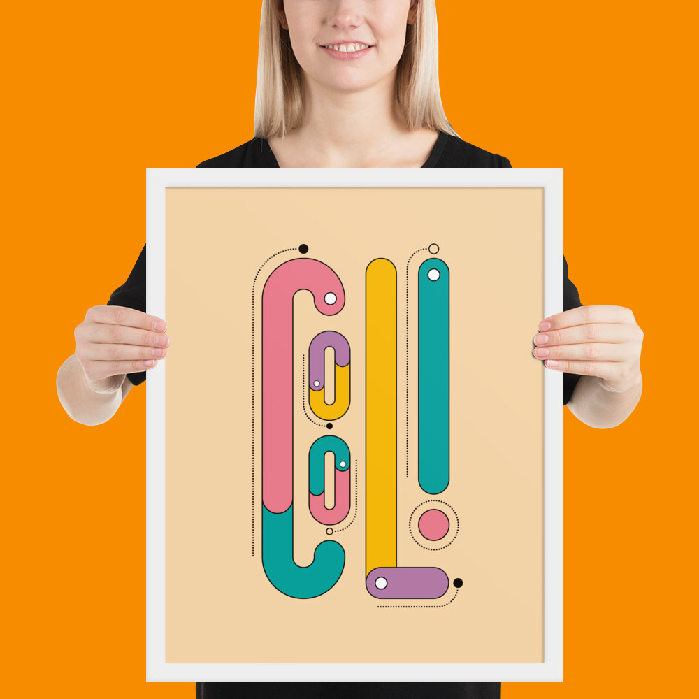 Woman holding framed poster