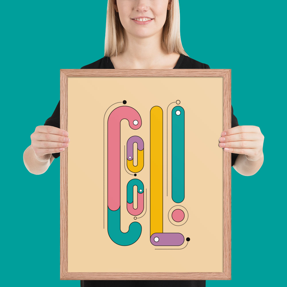 Woman holding framed print