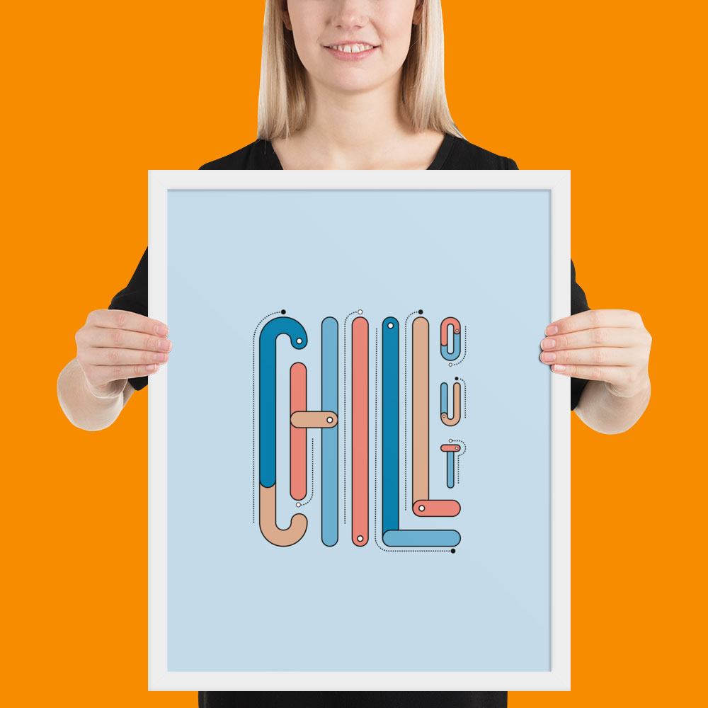 Woman holding framed print