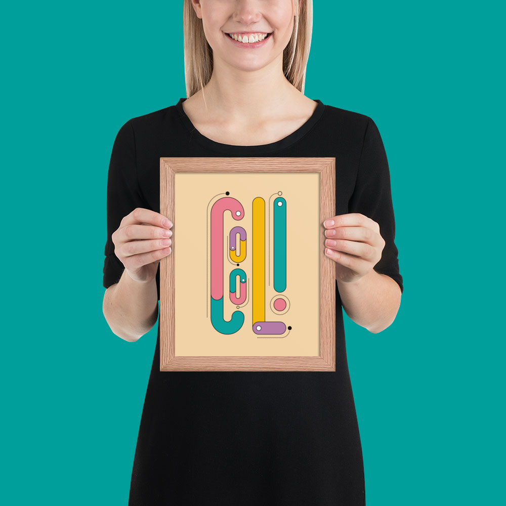 Woman holding wall art