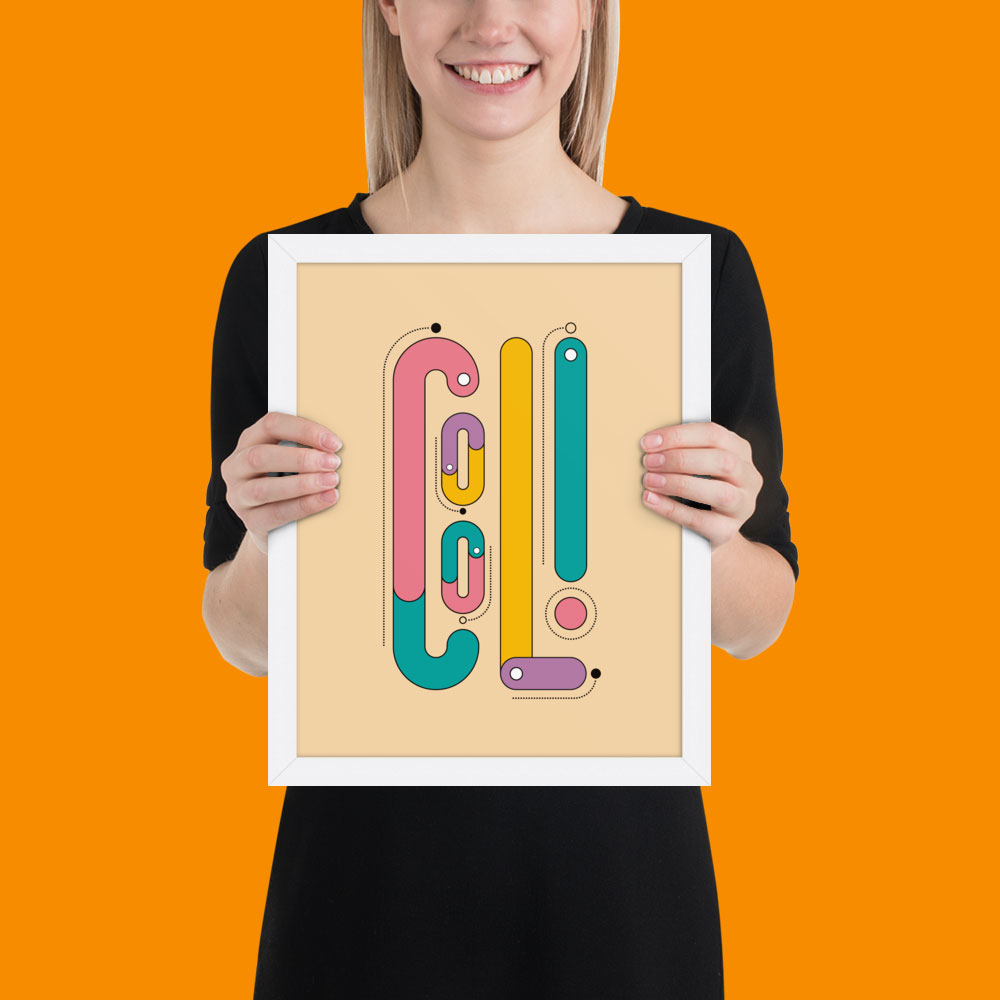 Woman holding wall art