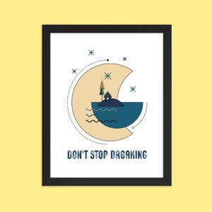 Framed poster hanging