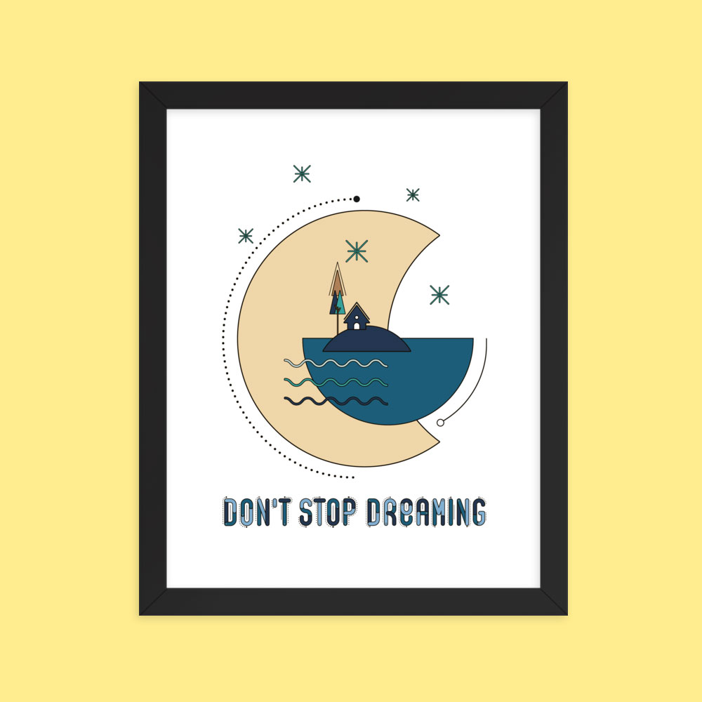 Framed poster hanging