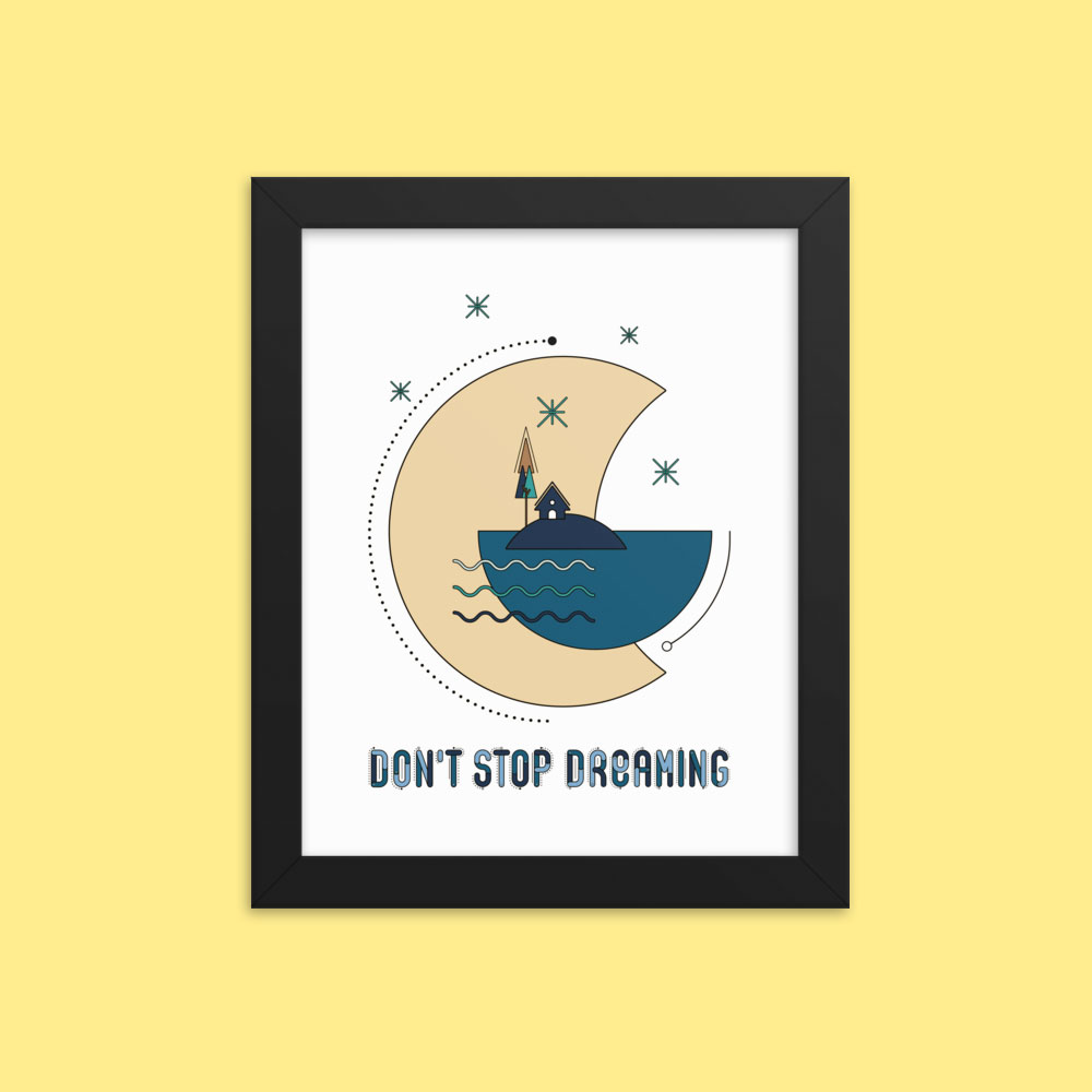 Framed poster hanging