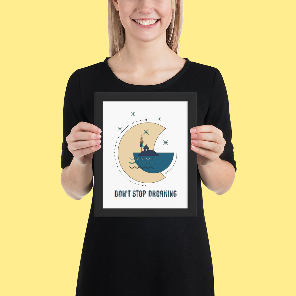 Woman holding wall art