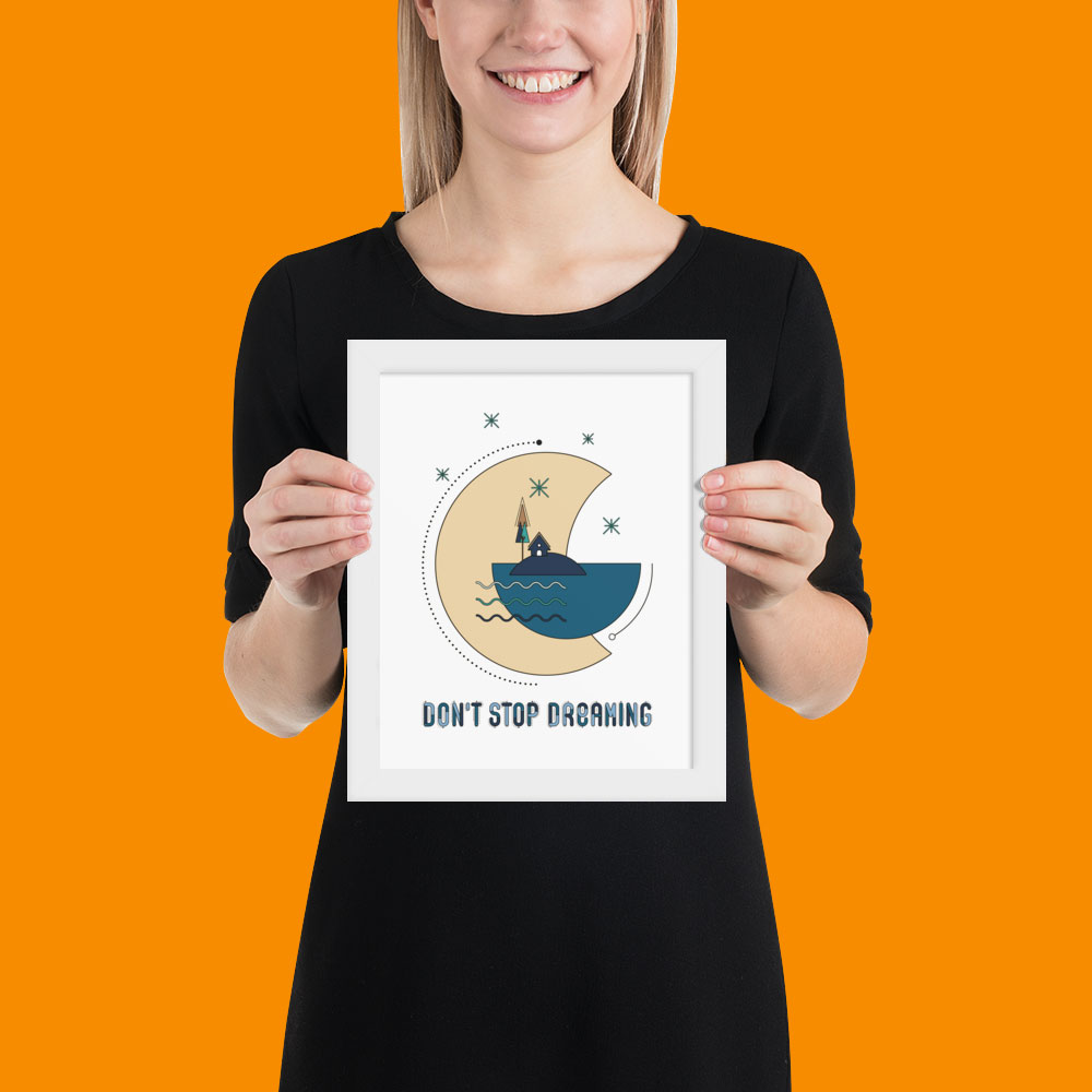 Woman holding wall art