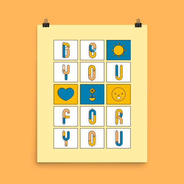 Printed poster hanging