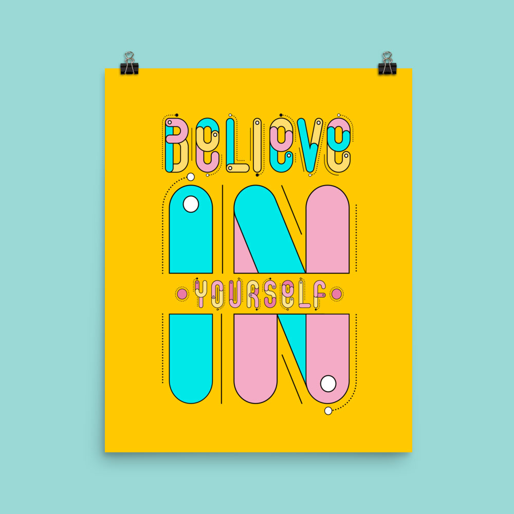 Printed poster hanging