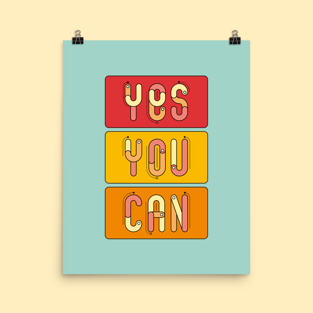 Printed poster hanging